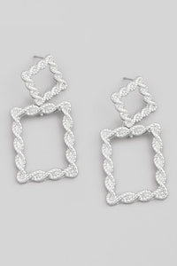 Rectangle Knot Drop Earrings