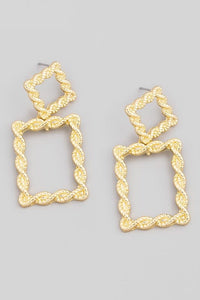 Rectangle Knot Drop Earrings