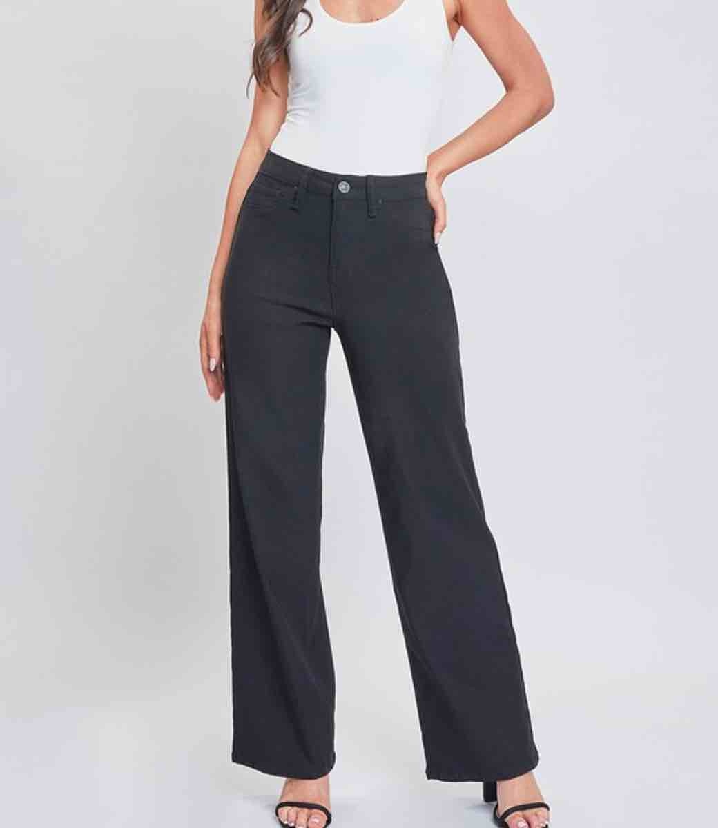 Hyperstretch High Rise Wide Leg -Black