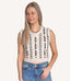 Contrast Stitch Detail Sweater Vest - Oatmeal