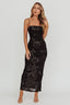 Floral Burn Out Maxi Dress: Black