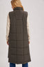 Quilted Longline Puffer Vest: Sand