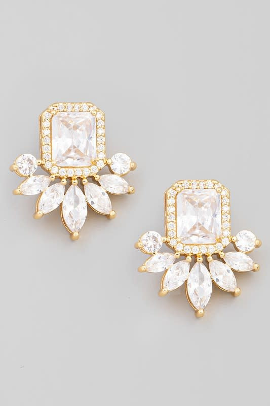 Mini Rhinestone Chandelier Stud Earrings