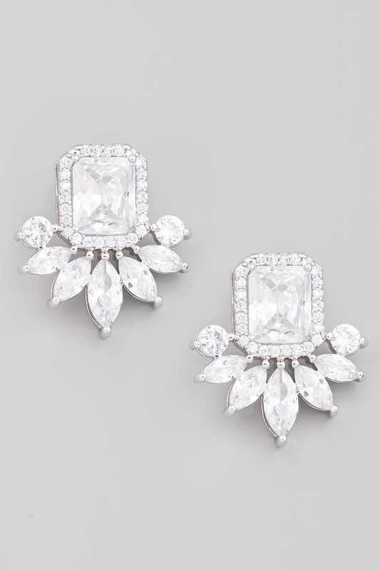 Mini Rhinestone Chandelier Stud Earrings