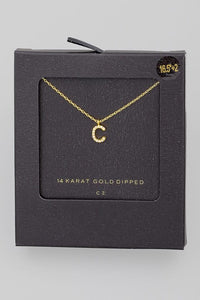 Gold Dipped Pave Initial Necklace