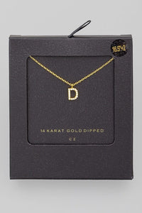 Gold Dipped Pave Initial Necklace