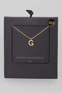 Gold Dipped Pave Initial Necklace
