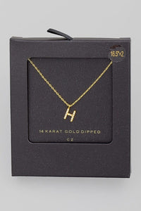 Gold Dipped Pave Initial Necklace