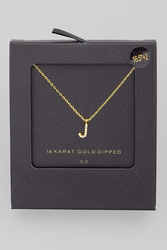 Gold Dipped Pave Initial Necklace