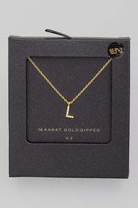 Gold Dipped Pave Initial Necklace