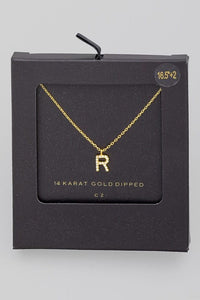 Gold Dipped Pave Initial Necklace