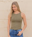 The Basic Round Neck Tank - Martini Olive