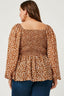 Curvy Square Neck Peplum with Puff Sleeves