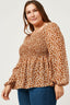 Curvy Square Neck Peplum with Puff Sleeves