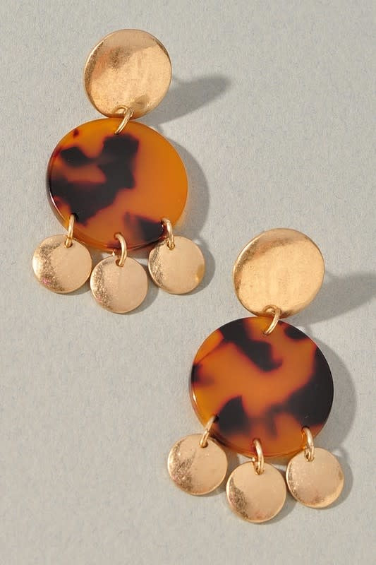 Circle Coin Drop Earring