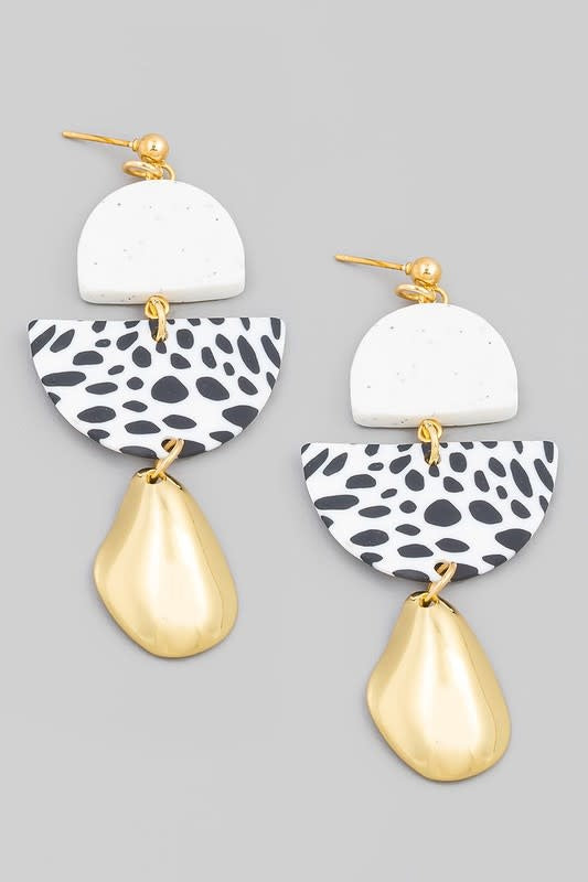 Tiered Semi Circle Drop Earrings