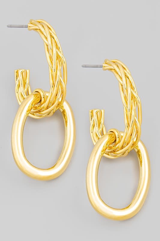 Oval Chain Link Dangle Earrings