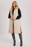 Quilted Longline Puffer Vest: Sand