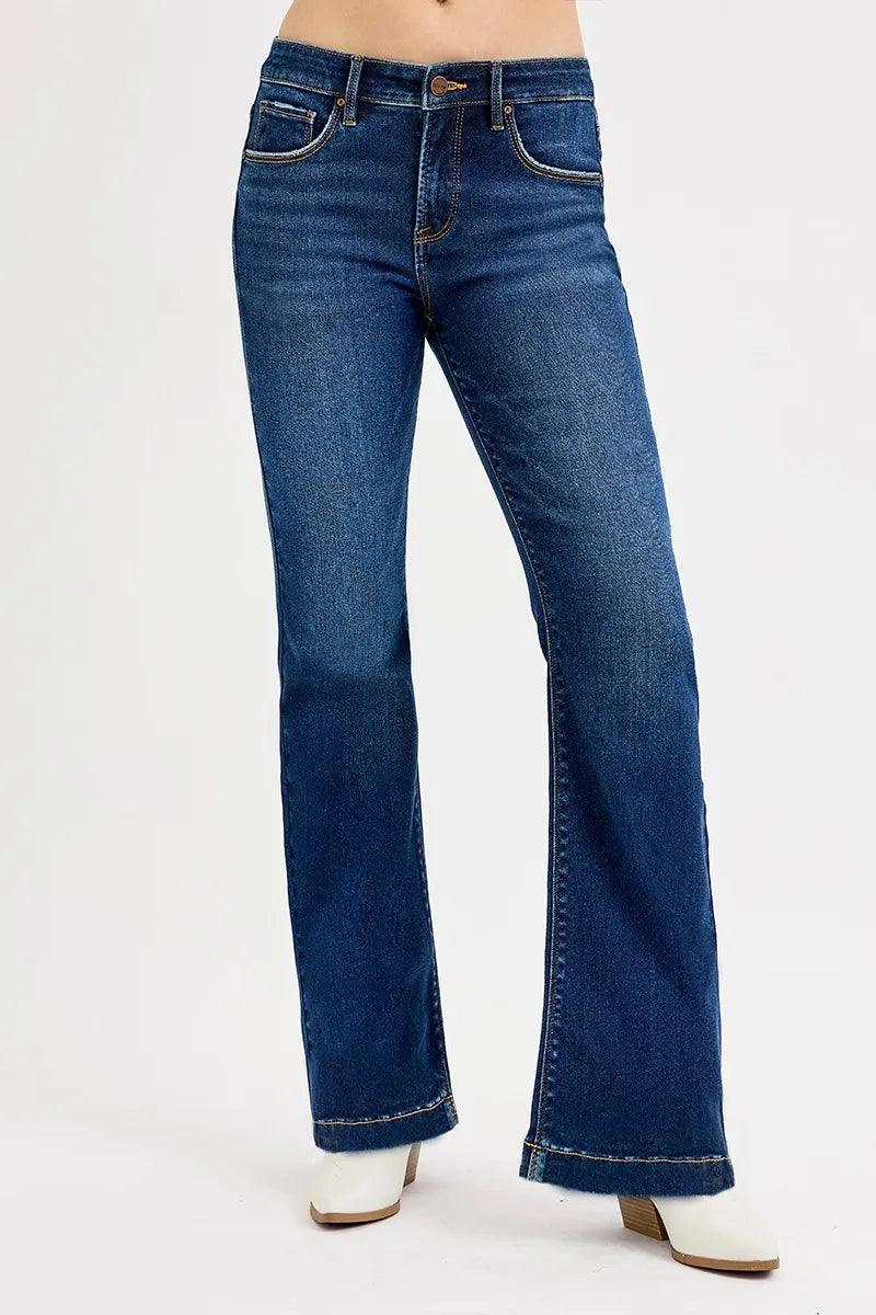 Juno Tummy Control Mid Rise Flare Jeans