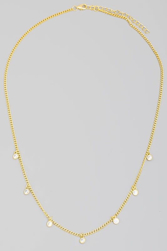 Sterling Silver Stud Station Necklace