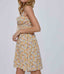 Floral Double Waist Mini Dress - Banana