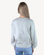 Pearl Drop Shoulder Round Neck Sweater - Grey
