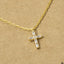 18K Gold Dipped Baguette Cz Cross Necklace: G