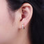 16K Gold Filled Baguette Cubic Zirconia Lined 13x14mm Huggie Hoops Earrings