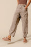 Mineral Washed Mid Rise Barrel Shape Pants