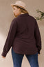 Curvy Draped Wrap Twist Shirts Blouse - Plum