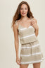 Striped Sweater Mini Dress - Taupe/White