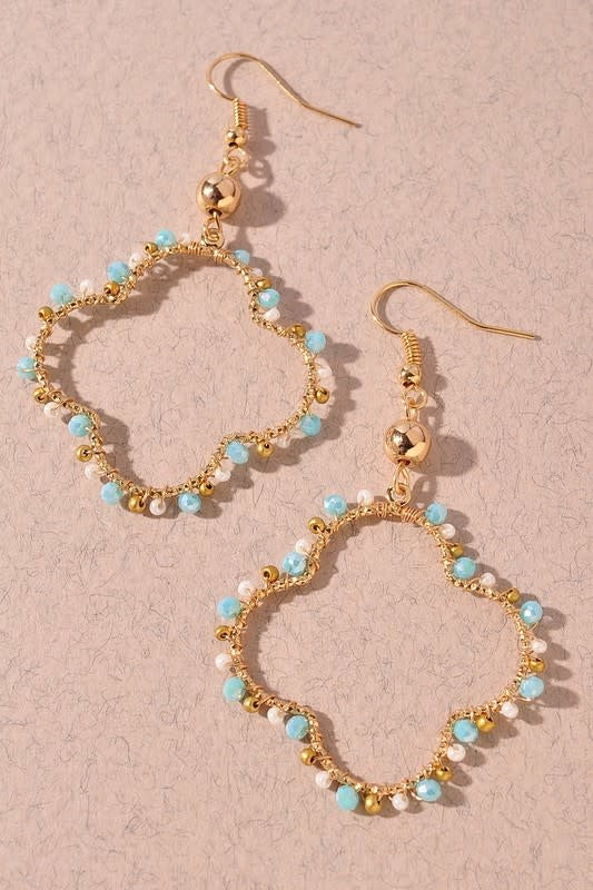 Rounded Clover Rhinestone Earring