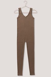 Ribbed Sports Bodysuit - Brown