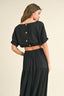 Boat Neck Short Top - Black