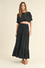 Boat Neck Short Top - Black