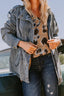 Curvy Washed Denim Utilitarian Jacket