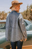 Curvy Washed Denim Utilitarian Jacket
