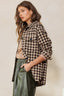 Curvy Front Button Down Tweed Oversized Jacket