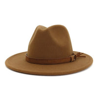 Fedora Buckle Accent Hat Wide Brim
