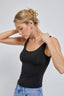 Basic Scoop Neck Tank - Black