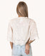 Floral Embroidery Tie Front Blouse