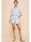 Long Sleeve Linen Striped Shirt: Blue Stripe