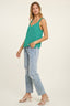 Ruffled Strap Detail Cami - Jade