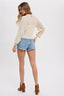 Pointelle Knit Top - Natural