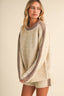 CONTRAST SWEATER TOP AND SHORTS SET: OATMEAL MULTI