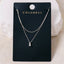 Layered Double Chain Baguette Cz Pendant Necklace: 2SILVER