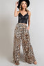 Animal Print Wide Slit Pants