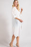 Button Down Long Jacket - White
