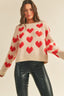 Fuzzy Heart Sweater - Vanilla Cream