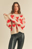 Fuzzy Heart Sweater - Vanilla Cream